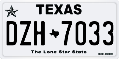 TX license plate DZH7033
