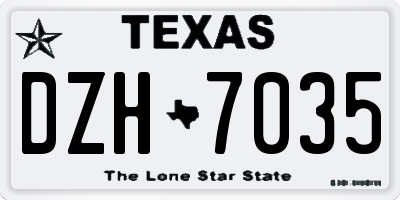 TX license plate DZH7035