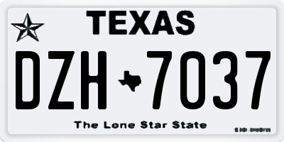 TX license plate DZH7037