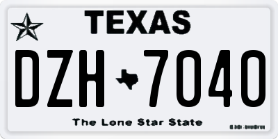 TX license plate DZH7040