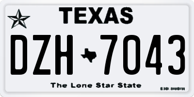 TX license plate DZH7043