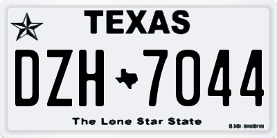 TX license plate DZH7044