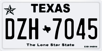 TX license plate DZH7045