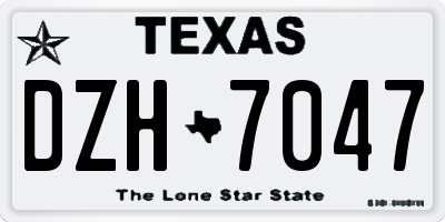 TX license plate DZH7047