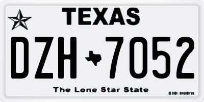TX license plate DZH7052