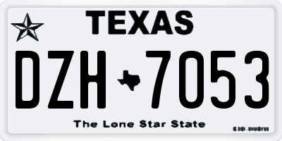 TX license plate DZH7053
