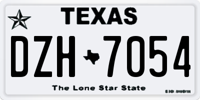 TX license plate DZH7054