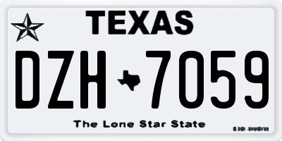 TX license plate DZH7059
