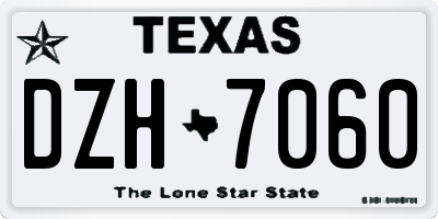 TX license plate DZH7060