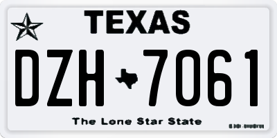 TX license plate DZH7061