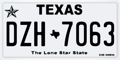 TX license plate DZH7063