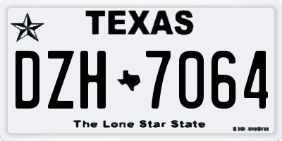 TX license plate DZH7064