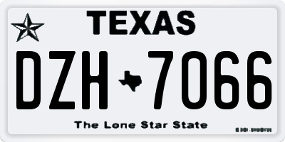TX license plate DZH7066