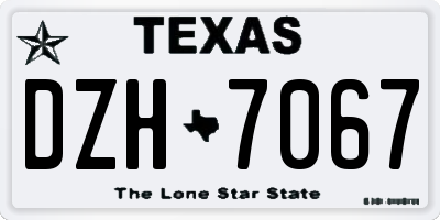 TX license plate DZH7067