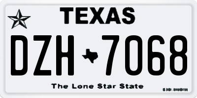 TX license plate DZH7068