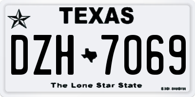 TX license plate DZH7069