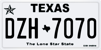 TX license plate DZH7070