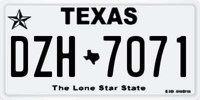 TX license plate DZH7071