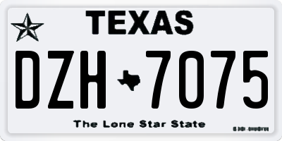 TX license plate DZH7075