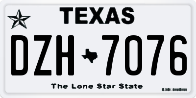 TX license plate DZH7076