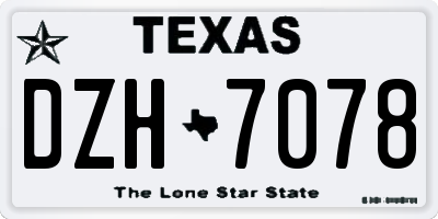 TX license plate DZH7078