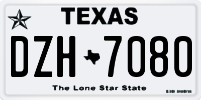 TX license plate DZH7080