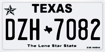 TX license plate DZH7082