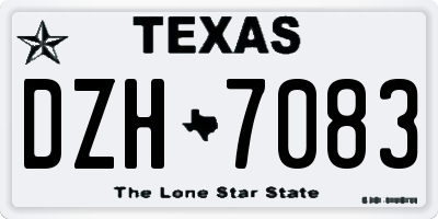 TX license plate DZH7083