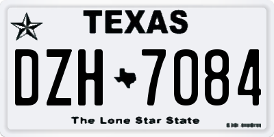 TX license plate DZH7084