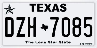 TX license plate DZH7085