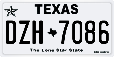 TX license plate DZH7086