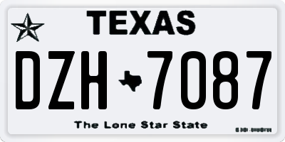 TX license plate DZH7087
