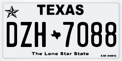 TX license plate DZH7088