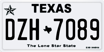 TX license plate DZH7089