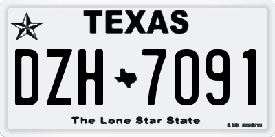 TX license plate DZH7091