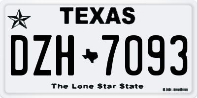 TX license plate DZH7093