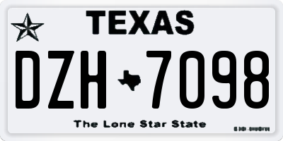 TX license plate DZH7098