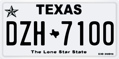 TX license plate DZH7100