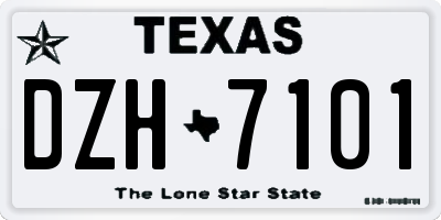 TX license plate DZH7101