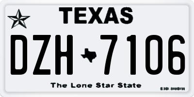 TX license plate DZH7106