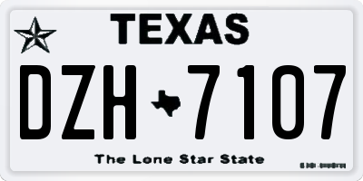 TX license plate DZH7107