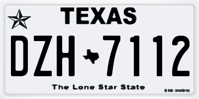 TX license plate DZH7112