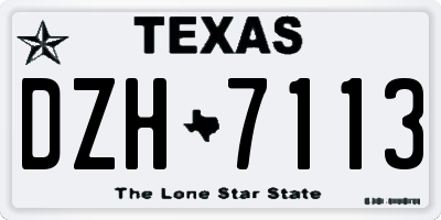 TX license plate DZH7113