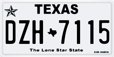 TX license plate DZH7115