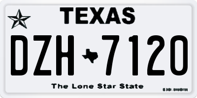 TX license plate DZH7120