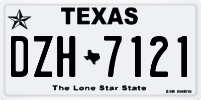 TX license plate DZH7121