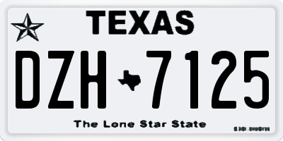 TX license plate DZH7125