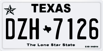 TX license plate DZH7126