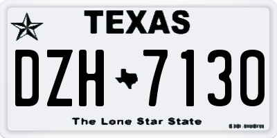 TX license plate DZH7130