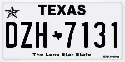 TX license plate DZH7131